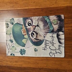 St. Catrick's Day Cat Garden Flag